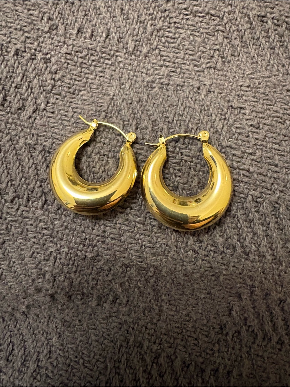 Gold Dome Hoop Earrings - Women Jewelry